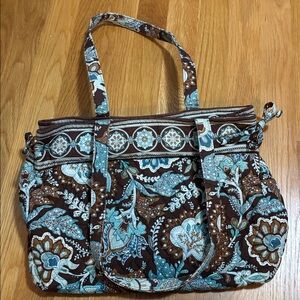Vera Bradley Blue and Brown Quilted Bag